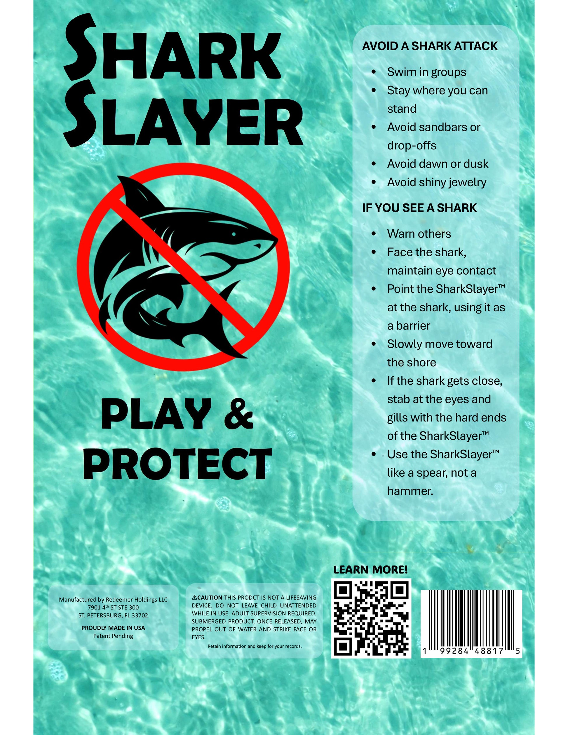 Shark Slayer Label - Shark Defense Text